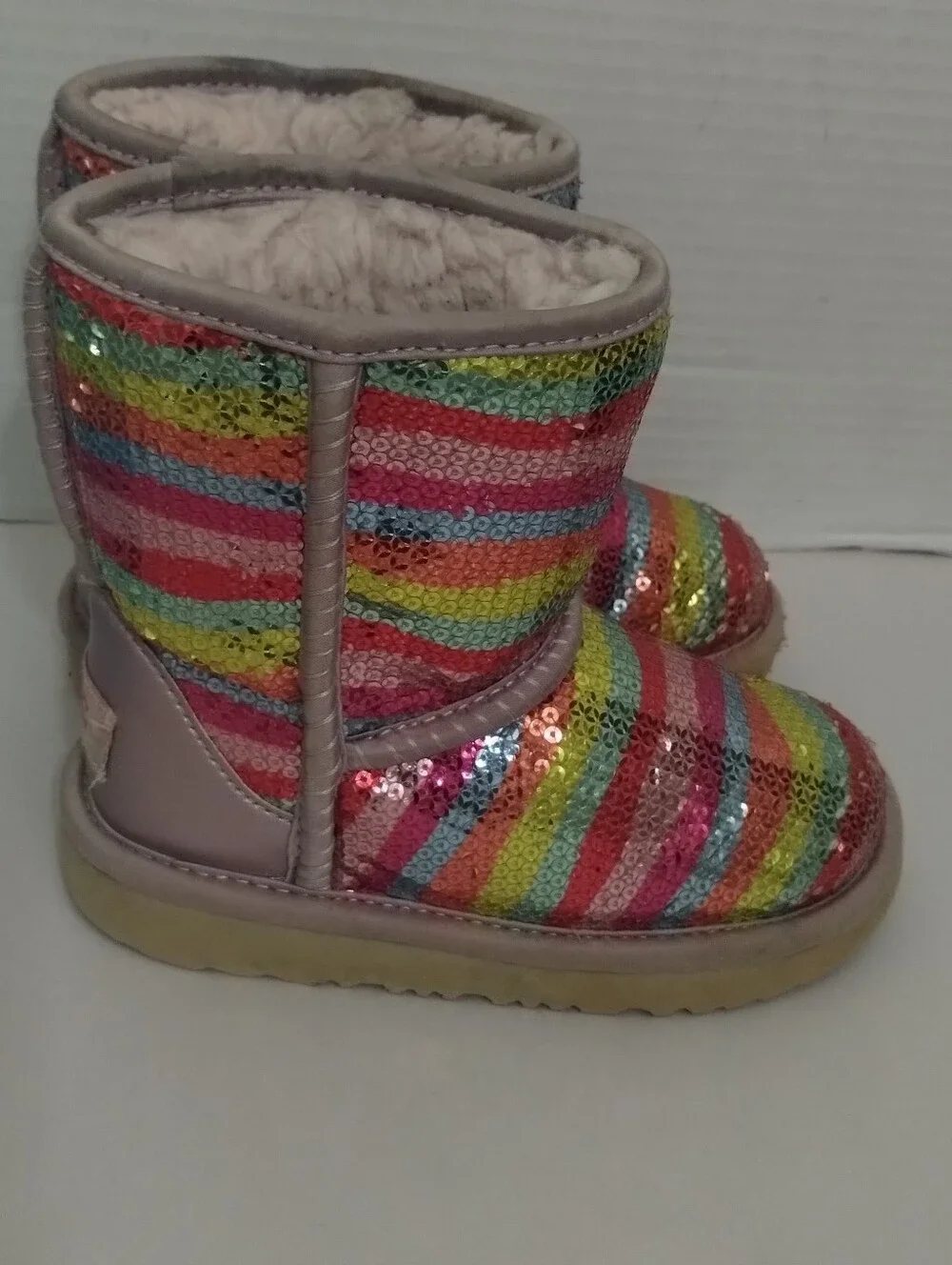 UGG Girl's Mural Rainbow Sequin Ankle Boots